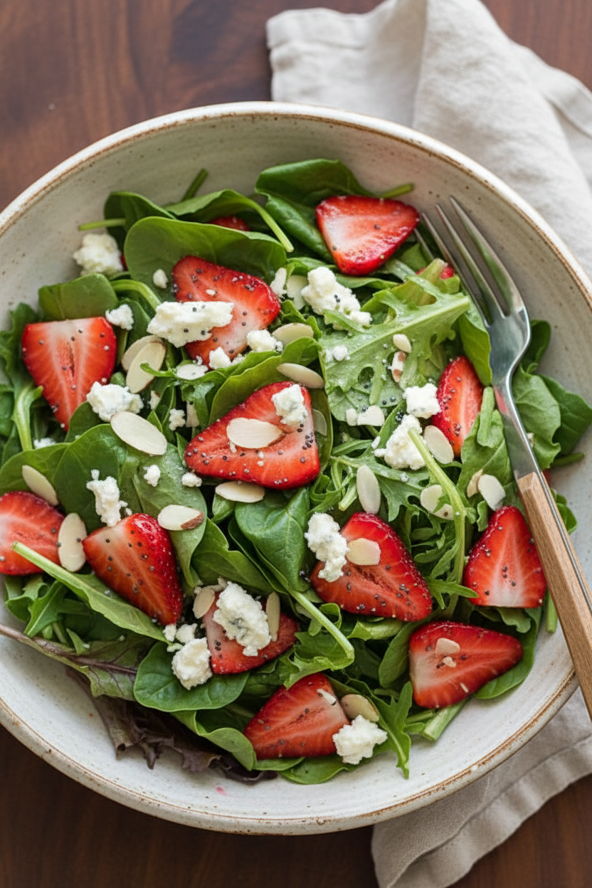 Strawberry and Gorgonzola Salad with Poppy Seed Dressing
