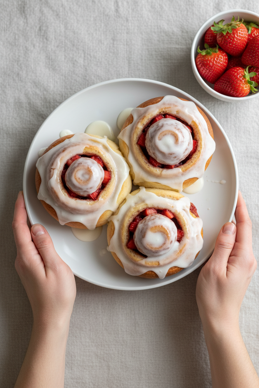 Strawberry Rolls with Cream Cheese Icing Recipe