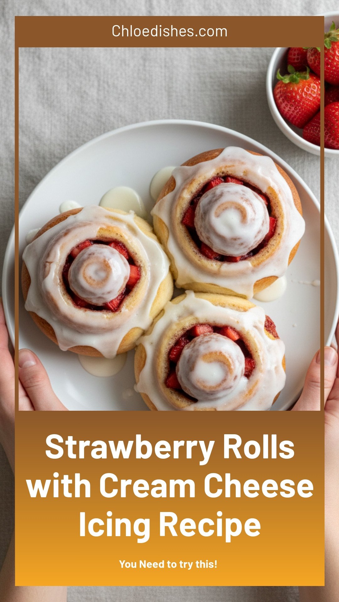 Strawberry Rolls with Cream Cheese Icing Recipe