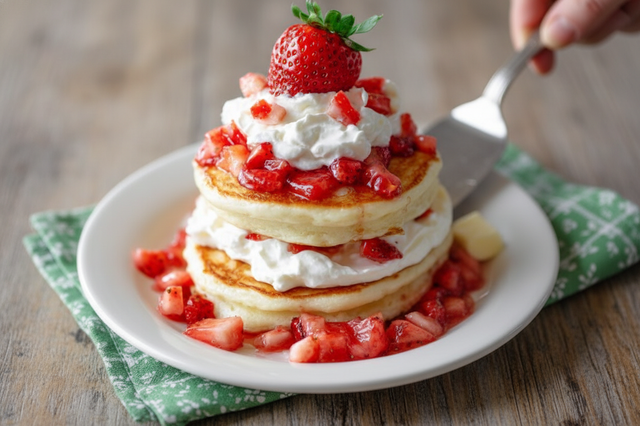 Strawberry Shortcake Pancakes Recipe Easy Homemade