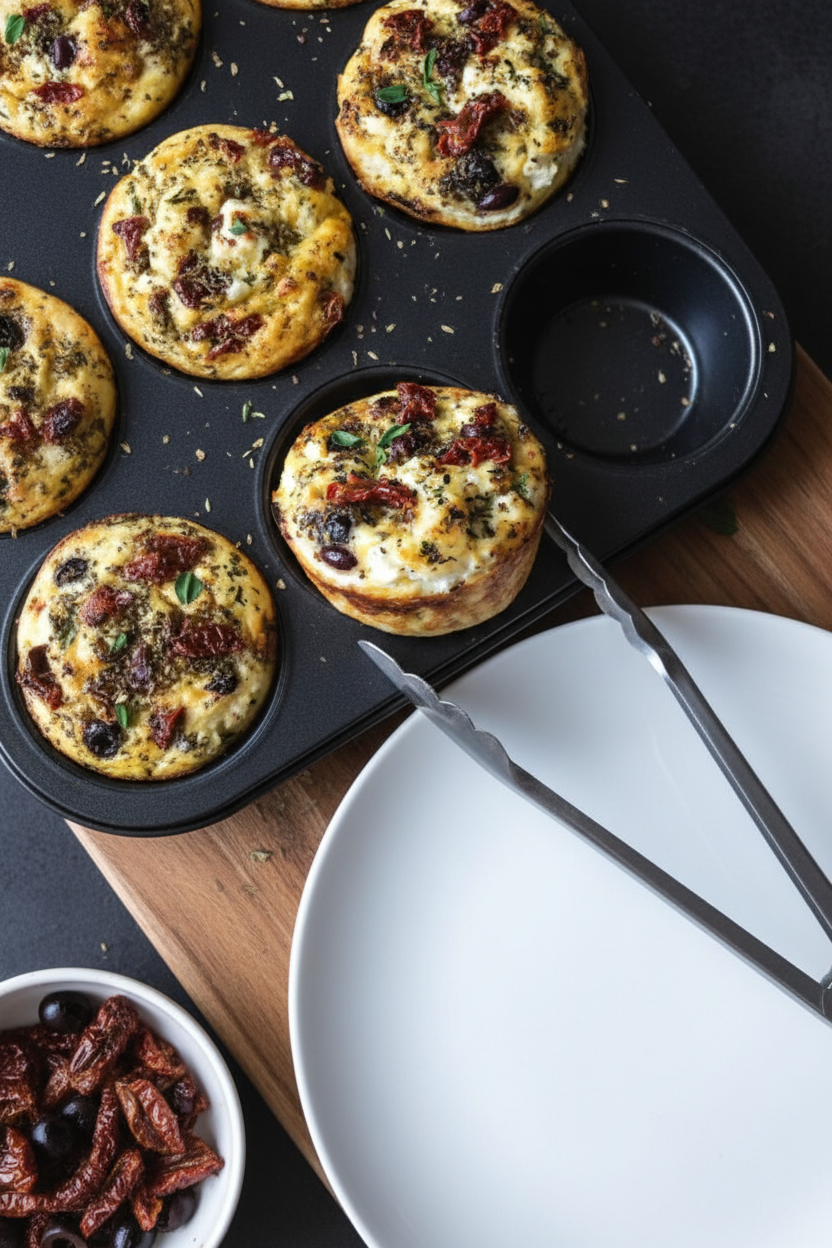 Egg Muffins with Sun-Dried Tomatoes & Kalamata Olives Recipe