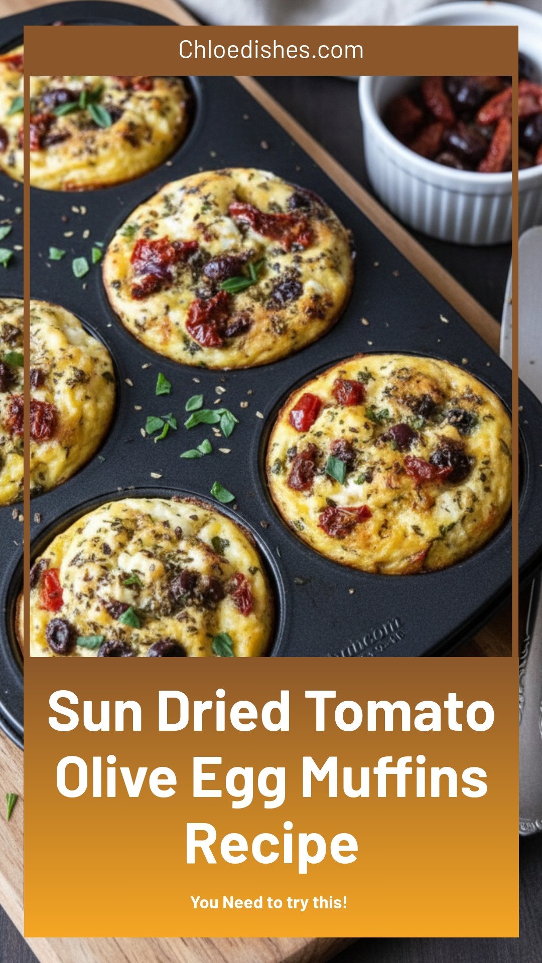 Egg Muffins with Sun-Dried Tomatoes & Kalamata Olives Recipe