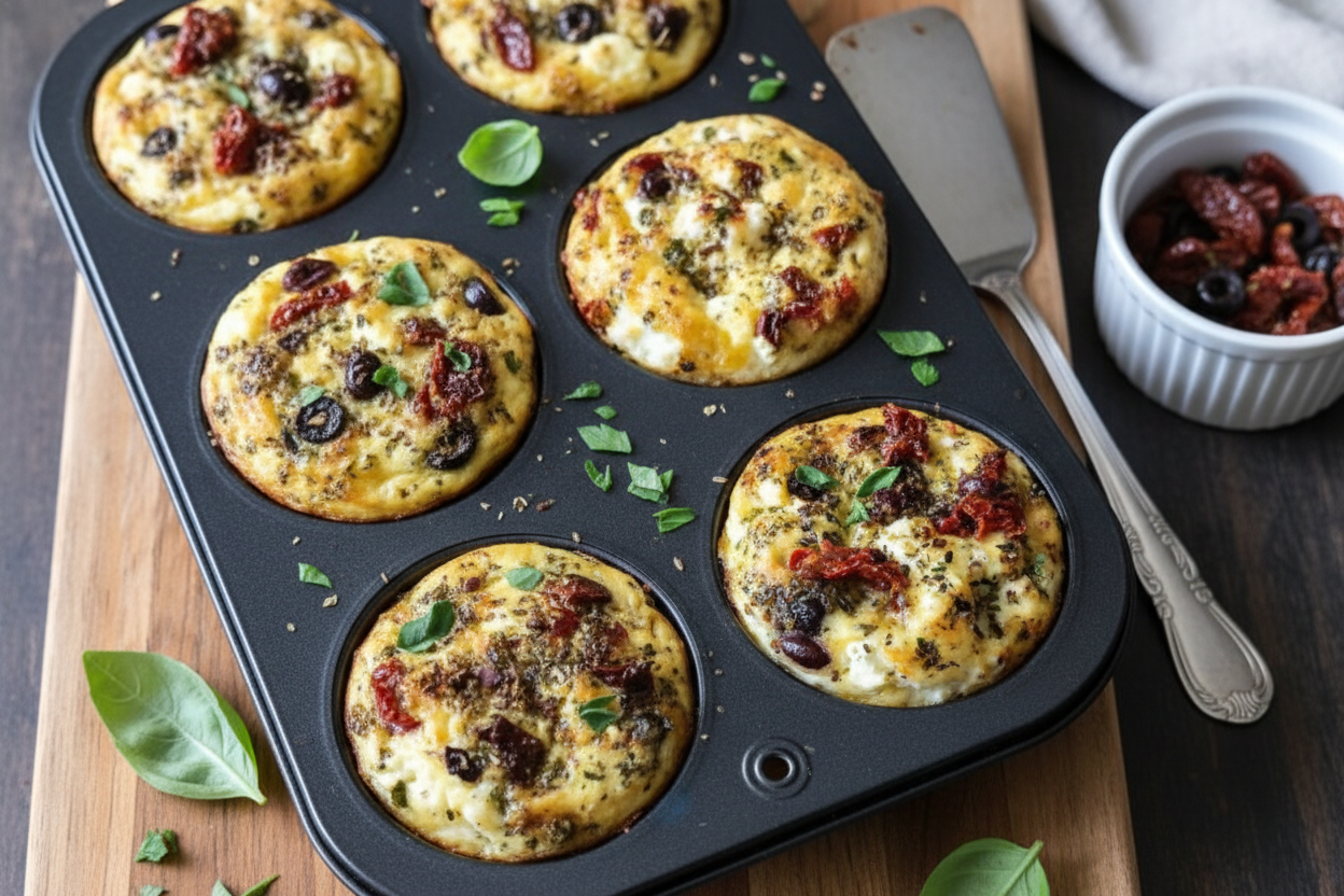 Sun Dried Tomato Olive Egg Muffins Recipe