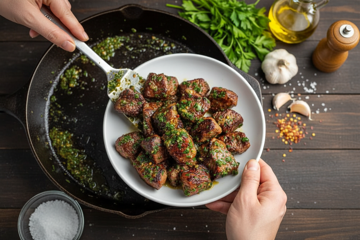 Tender Garlic Butter Steak Bites Recipe