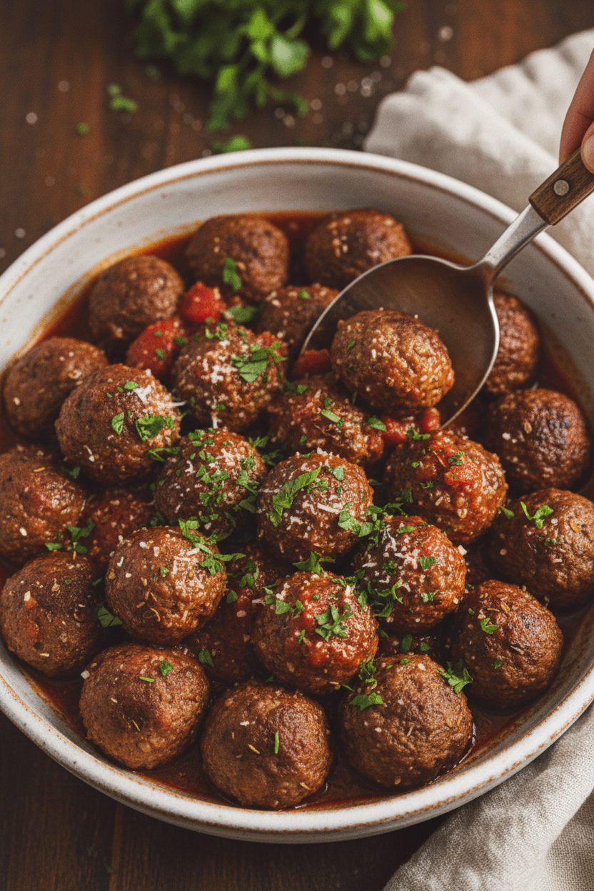 Tender Red Wine Braised Meatballs: A Savory Delight