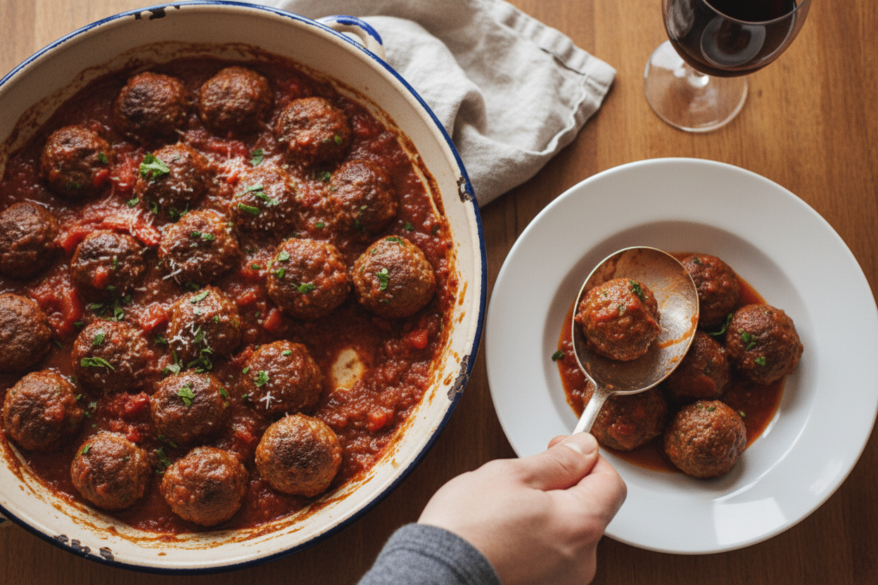 Tender Red Wine Braised Meatballs: A Savory Delight: Tender Red Wine Braised Meatballs Recipe