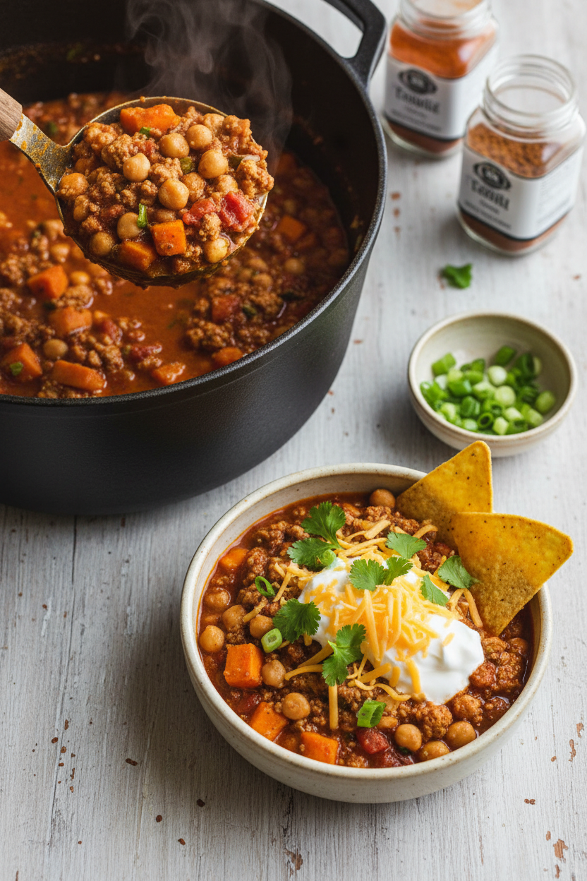 Turkey & Sweet Potato Chili | Caroline Chambers