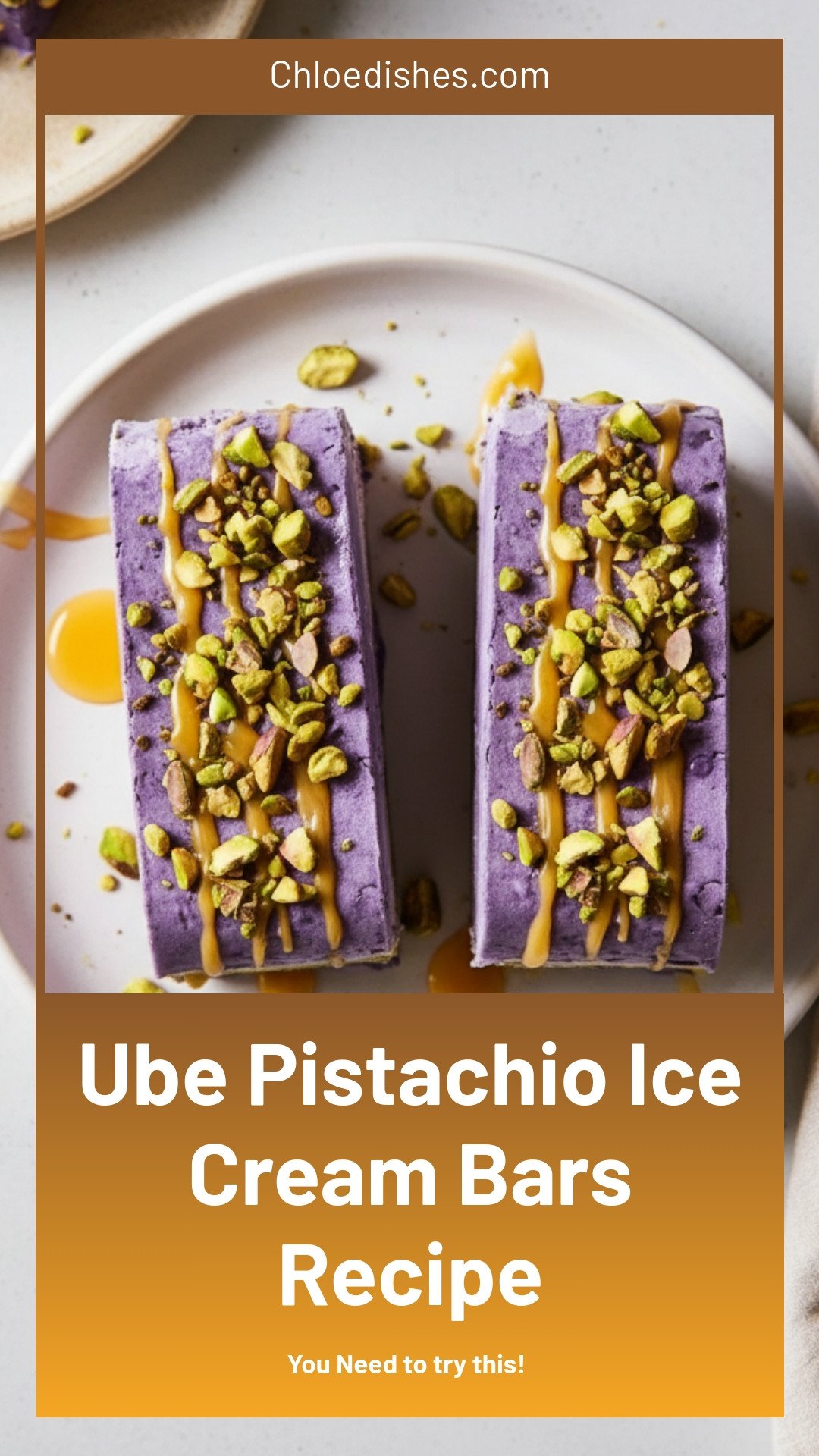 Ube Pistachio Ice Cream Bars