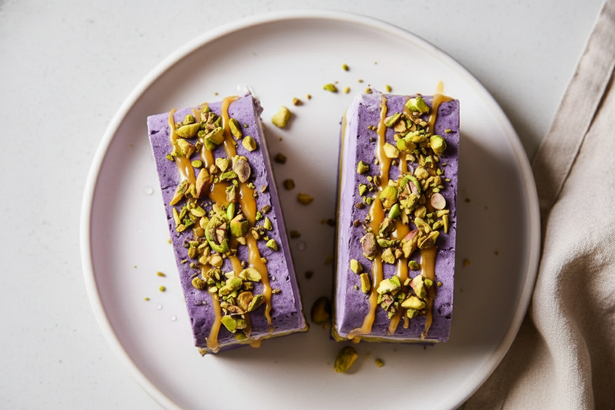 Ube Pistachio Ice Cream Bars Recipe