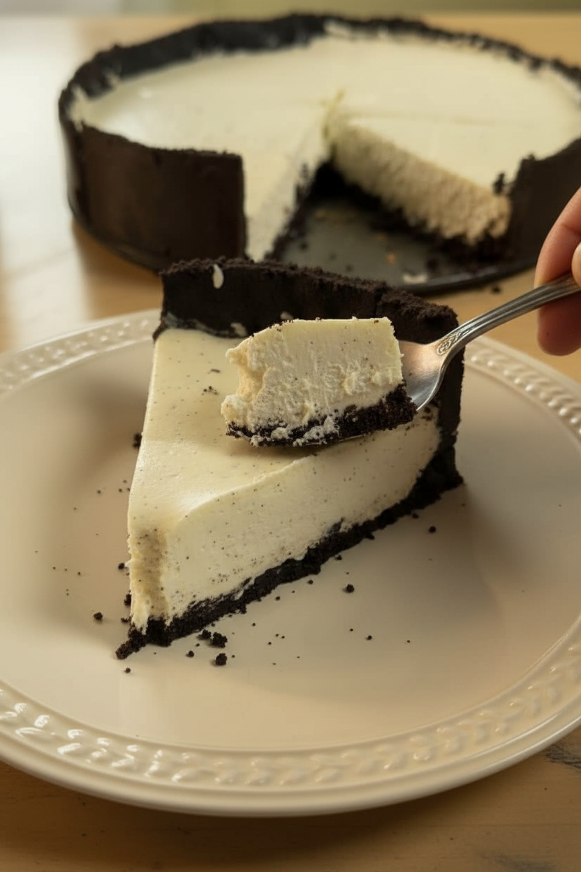 Vanilla Bean Cheesecake with Oreo crust