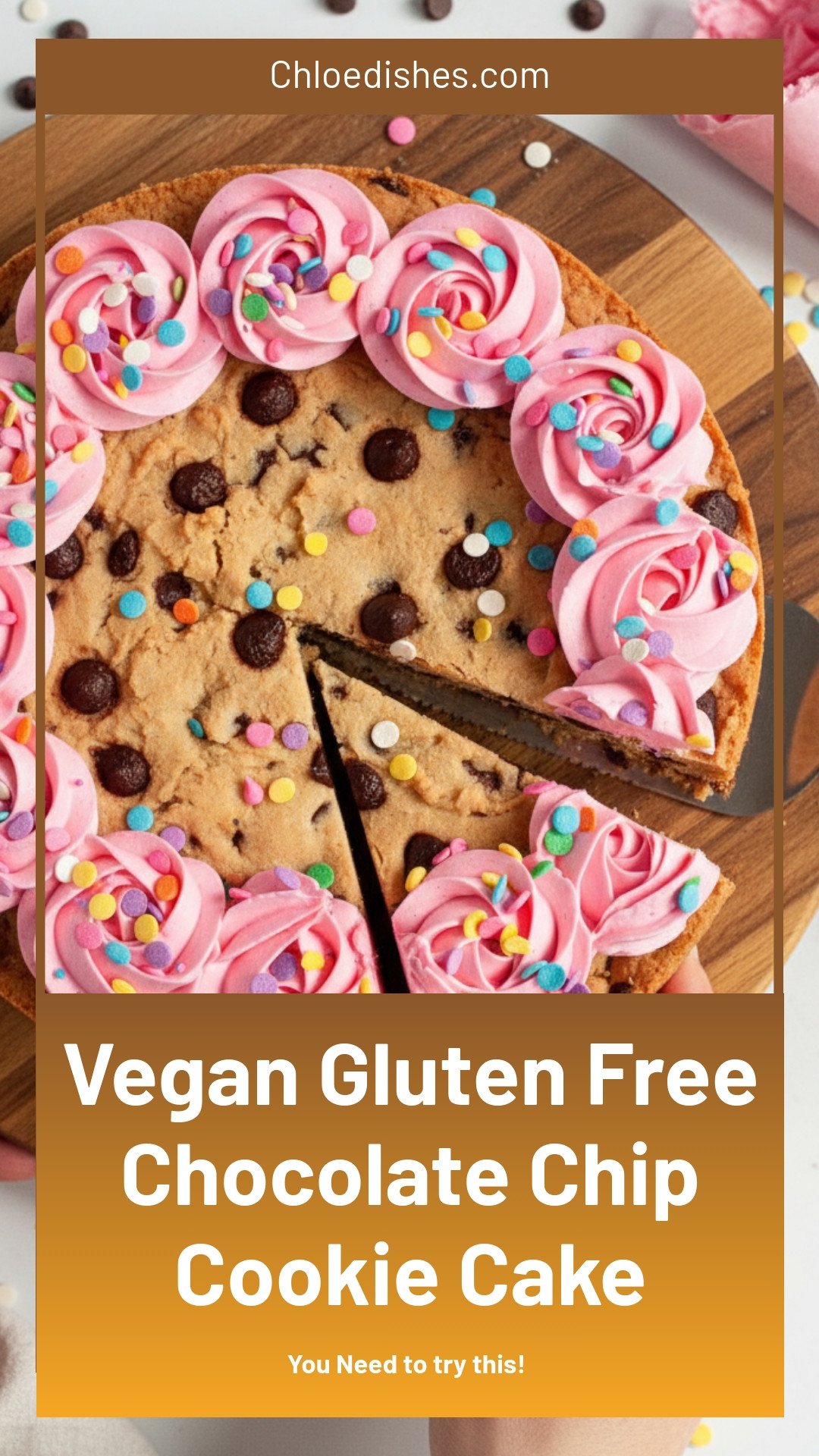 Gluten-Free Chocolate Chip Cookie Cake (Vegan)