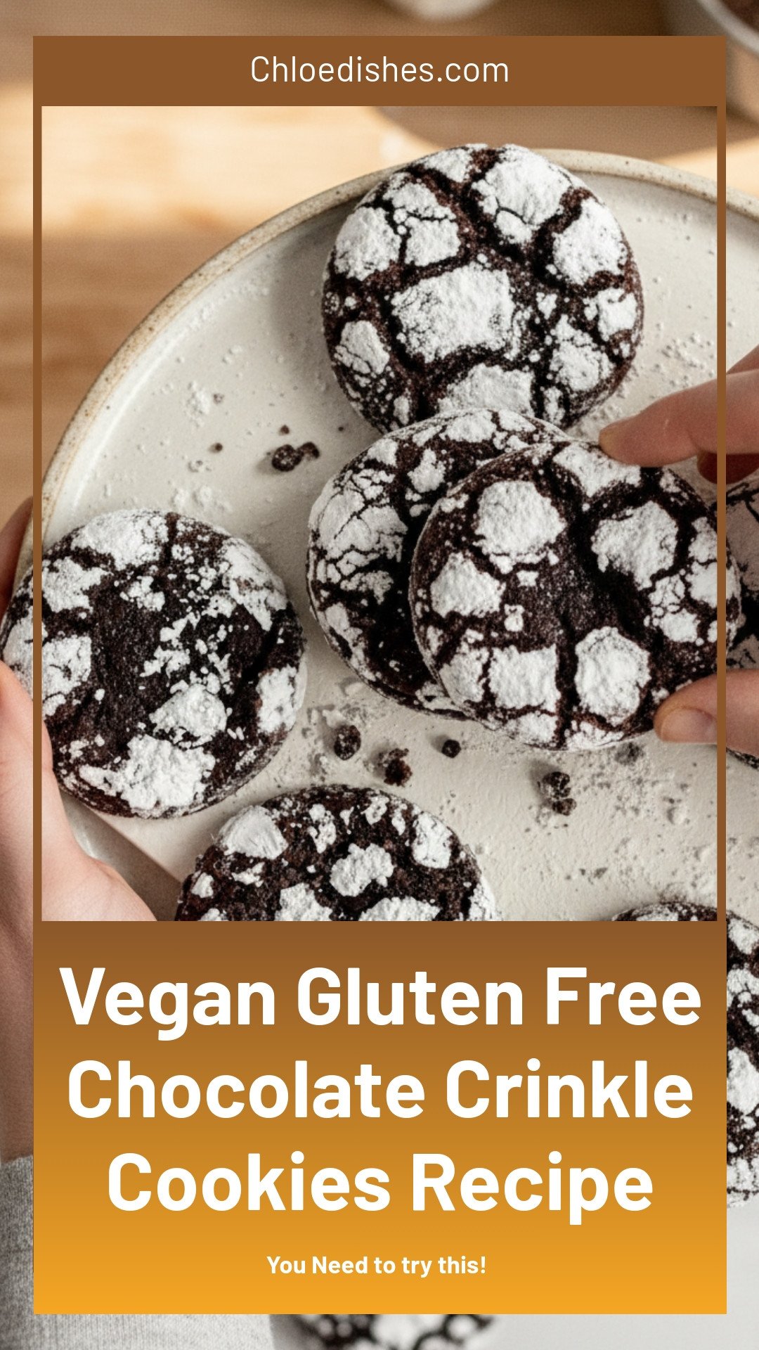 Gluten-Free Chocolate Crinkle Cookies (Vegan Option)