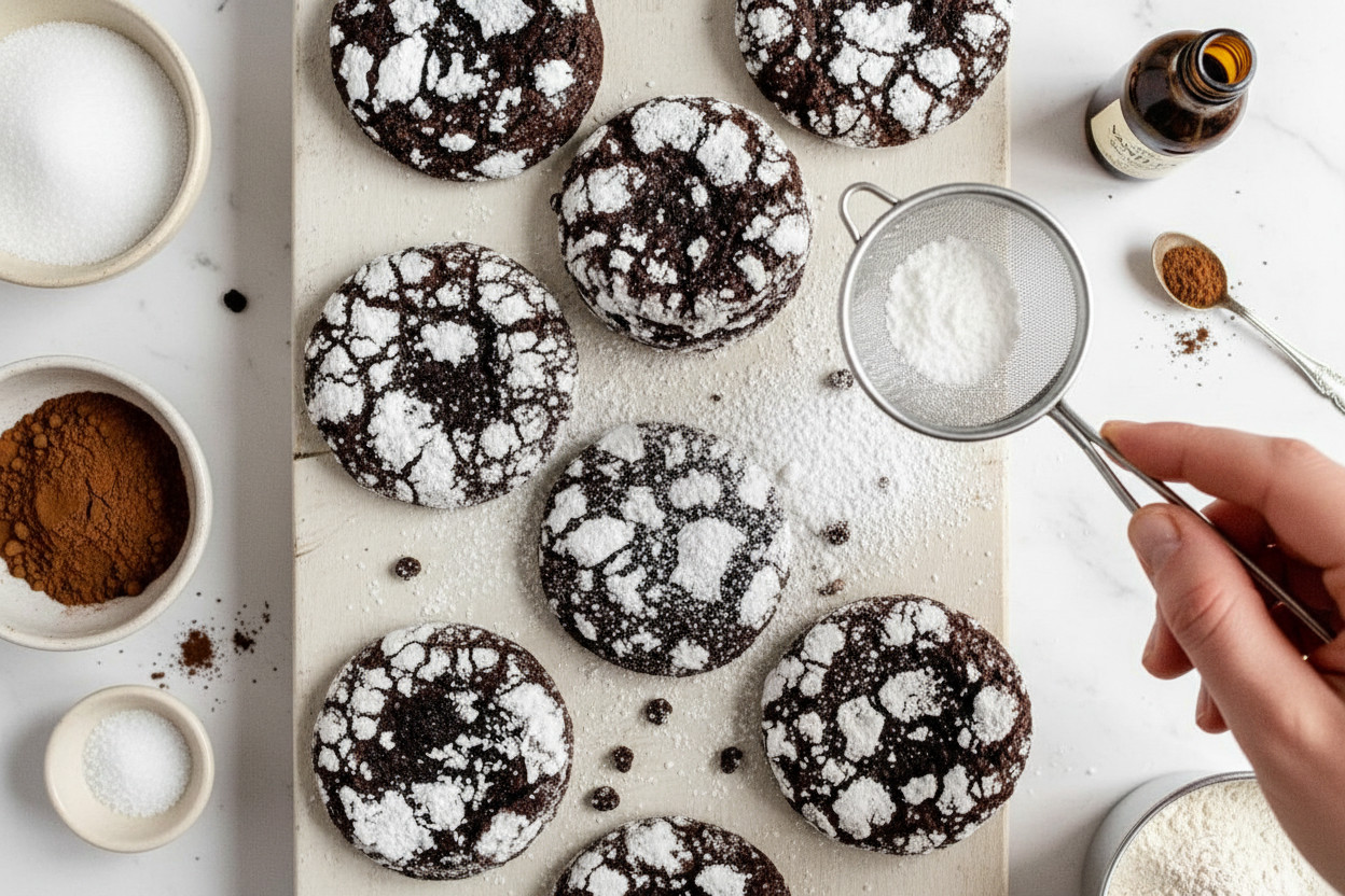 Vegan Gluten Free Chocolate Crinkle Cookies Recipe