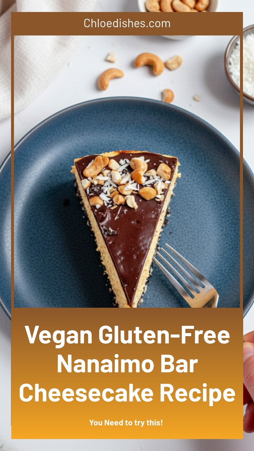 No-Bake Nanaimo Bar Cheesecake (Vegan & Gluten-Free)