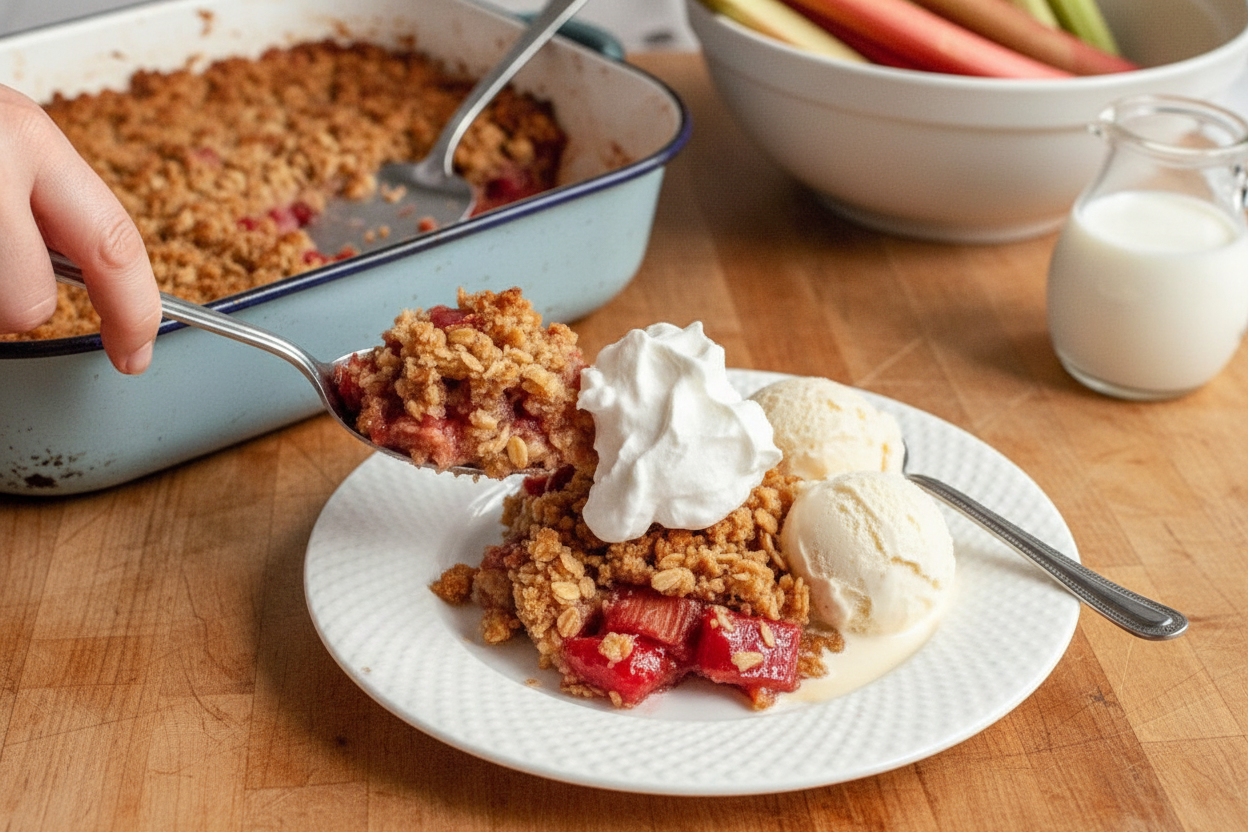 Vegan Gluten Free Rhubarb Crisp Recipe
