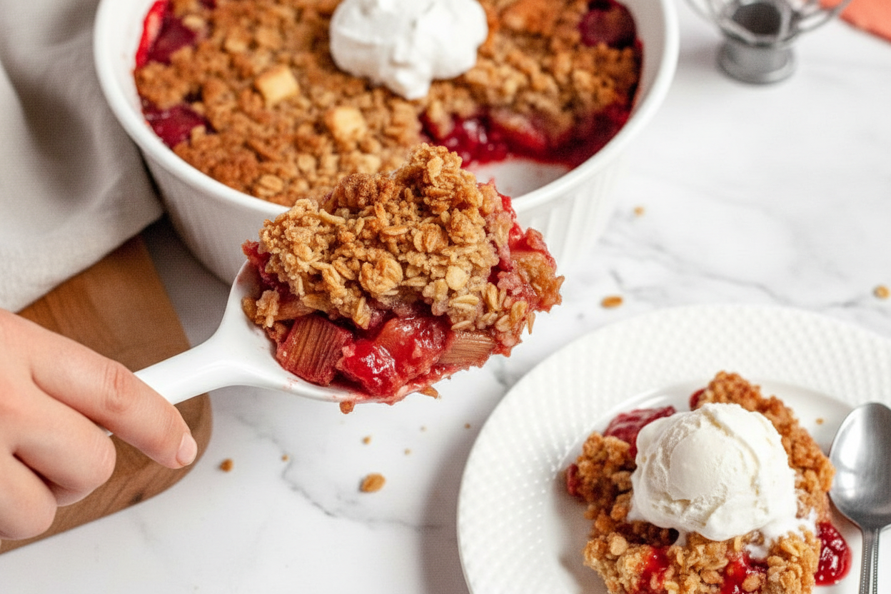 Vegan Gluten Free Rhubarb Crisp Recipe