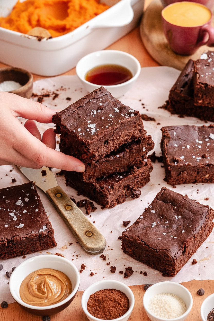 These vegan sweet potato brownies were the first gone on the dessert table