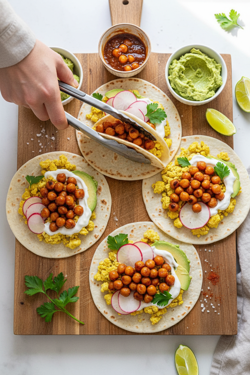 Vegan Breakfast Tacos (With Tofu Scrambled Eggs!)