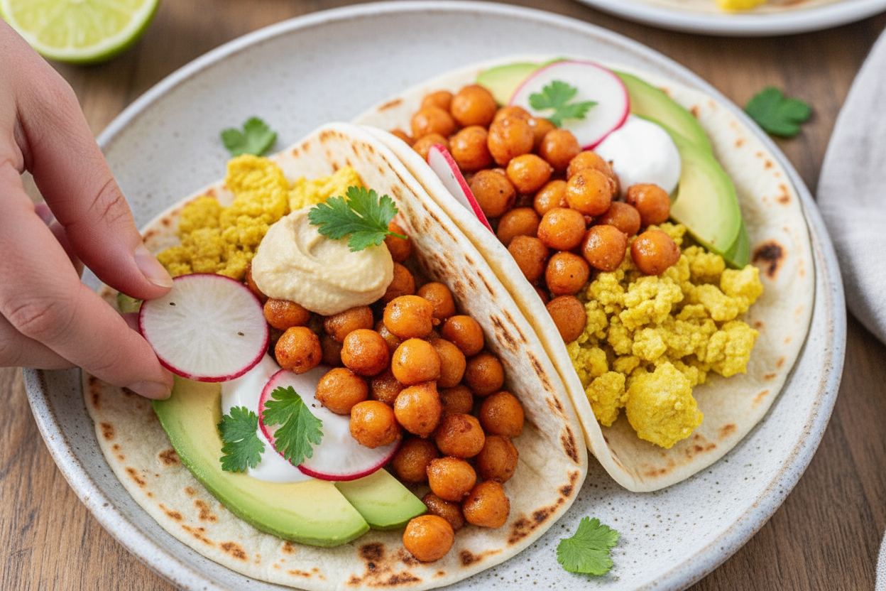 Vegan Tofu Scramble Breakfast Tacos Recipe