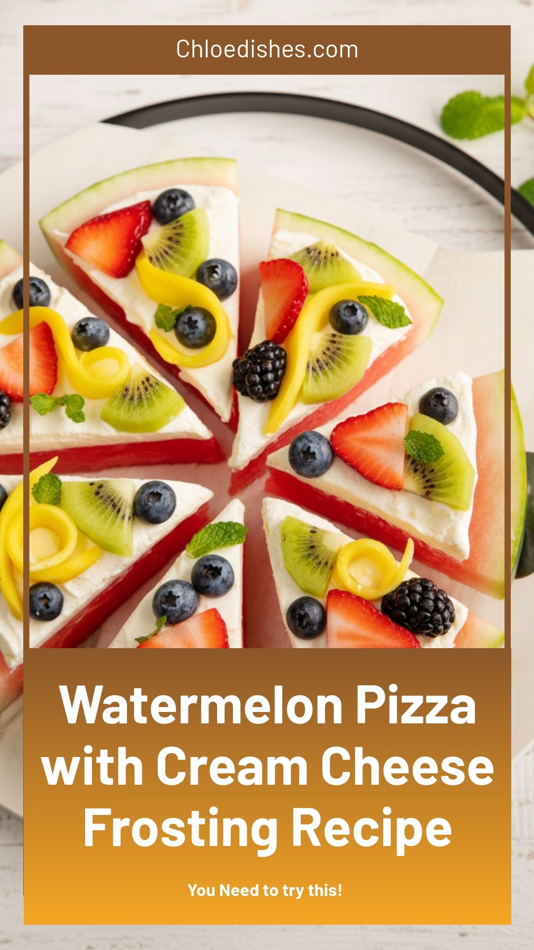 How to Make Watermelon Pizza with Cream Cheese Frosting