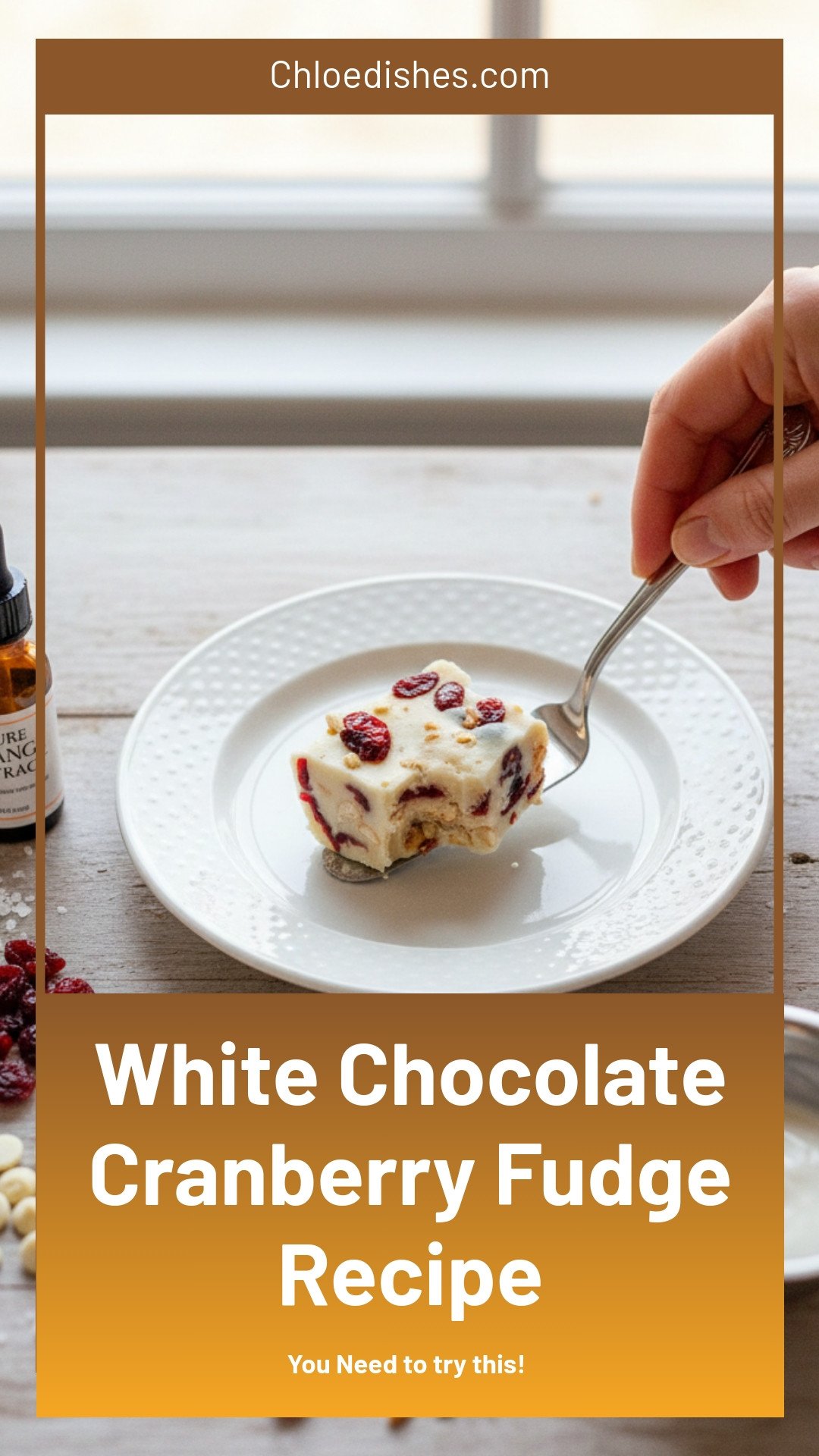 White Chocolate Cranberry Fudge